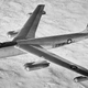 Boeing XB-47 prototype in flight. Note the glazed nose position for the bombardier. Production models dropped this feature for a solid nose. (US Air Force)